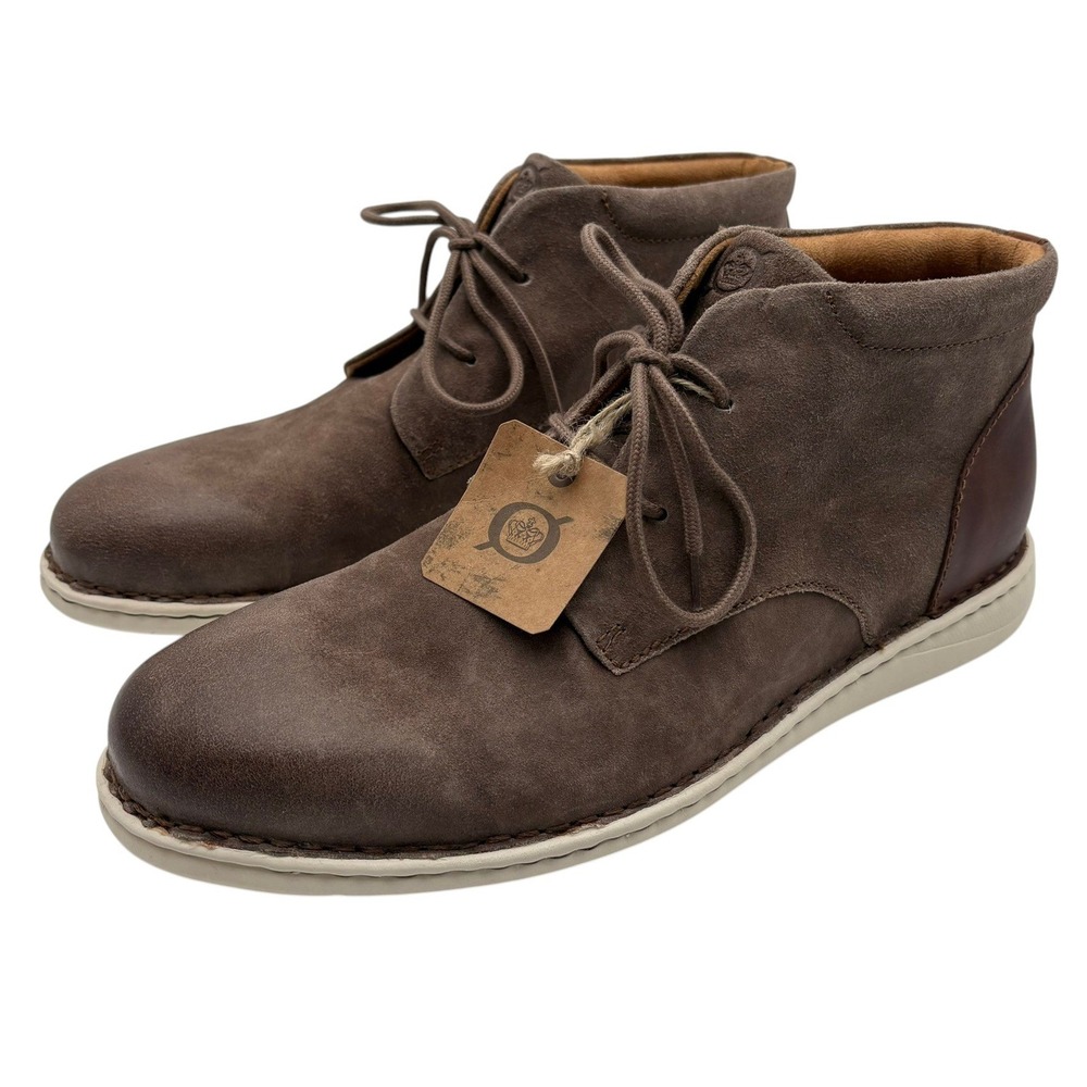 Born Theo Leather Suede Chukka Boots Mens 13 Taupe Brown Lightweight Lace Up NWT